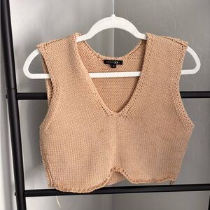 Papermoon Tan Knit Crop Top